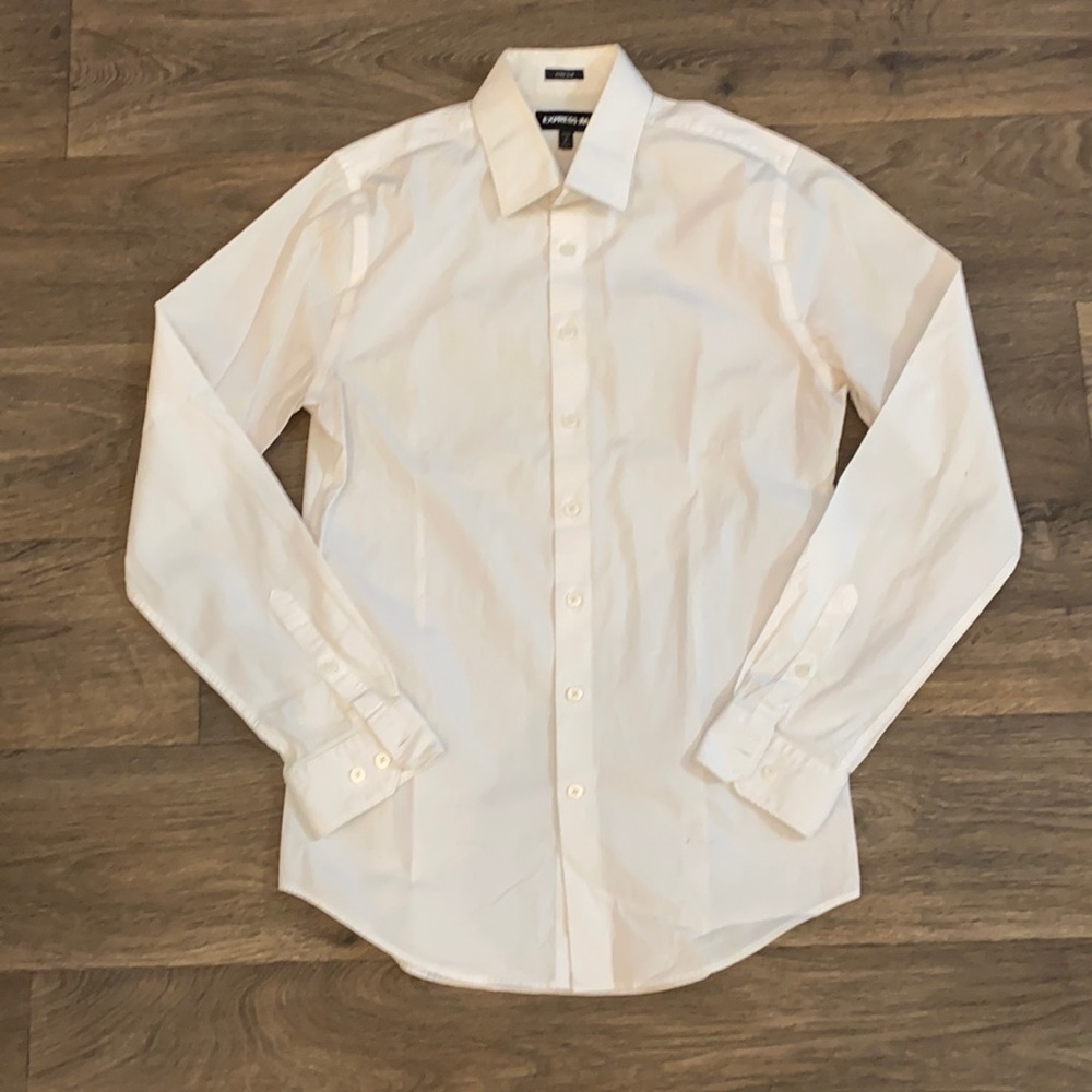 Express 1MX white button up shirt